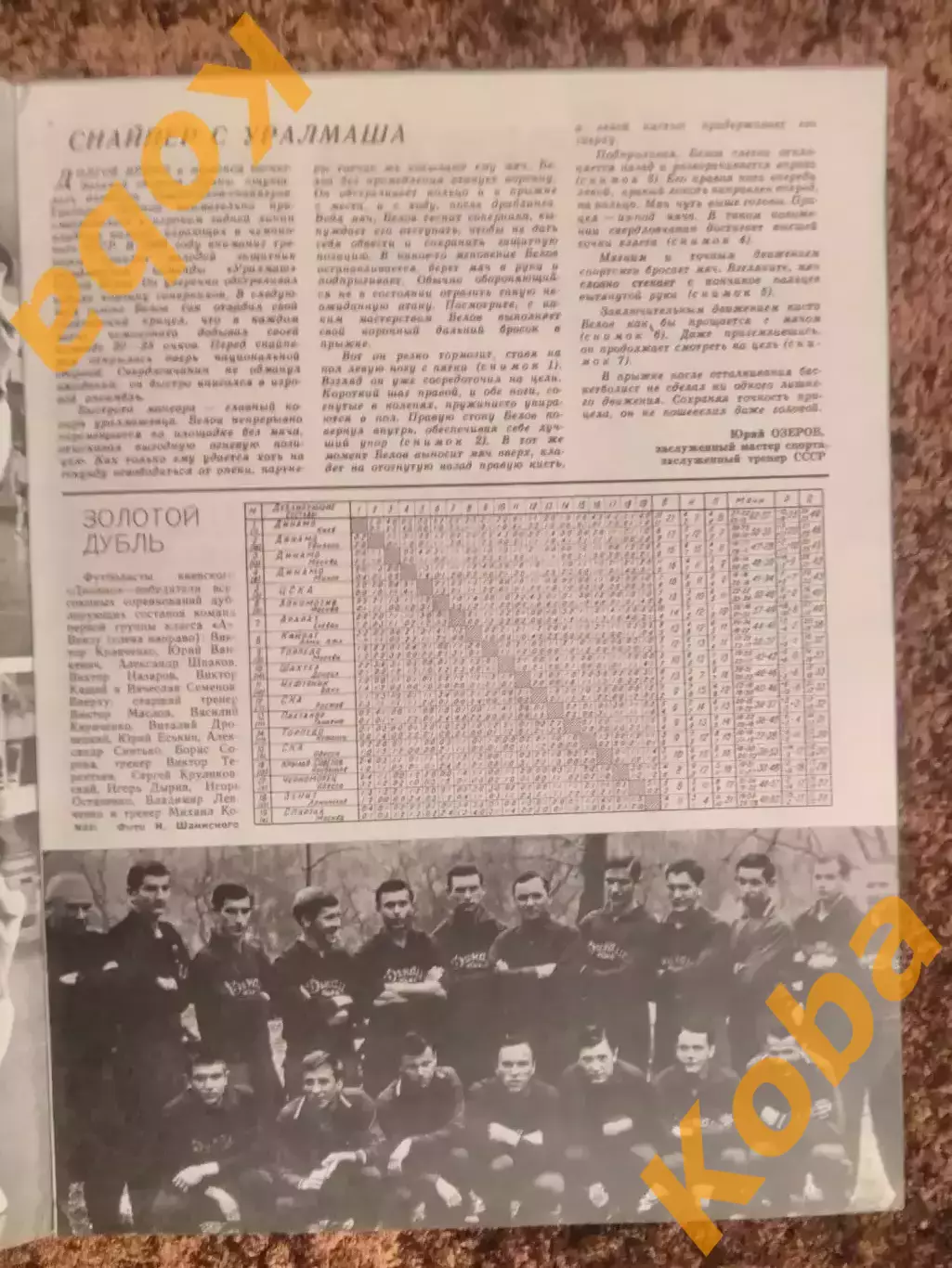 Яшин Спартак Москва Хусаинов Старостин Футбол Чемпионат мира 1966 Киев СИ 1967 3 7