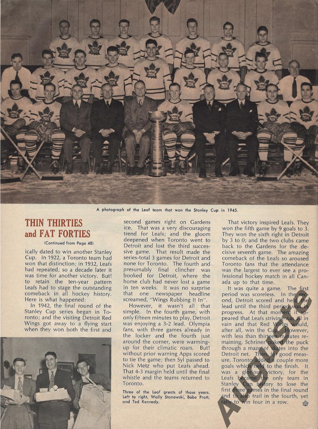 Клубный журнал команды Торонто Мейпл Лифз, Канада. Апрель 1969 г. 3