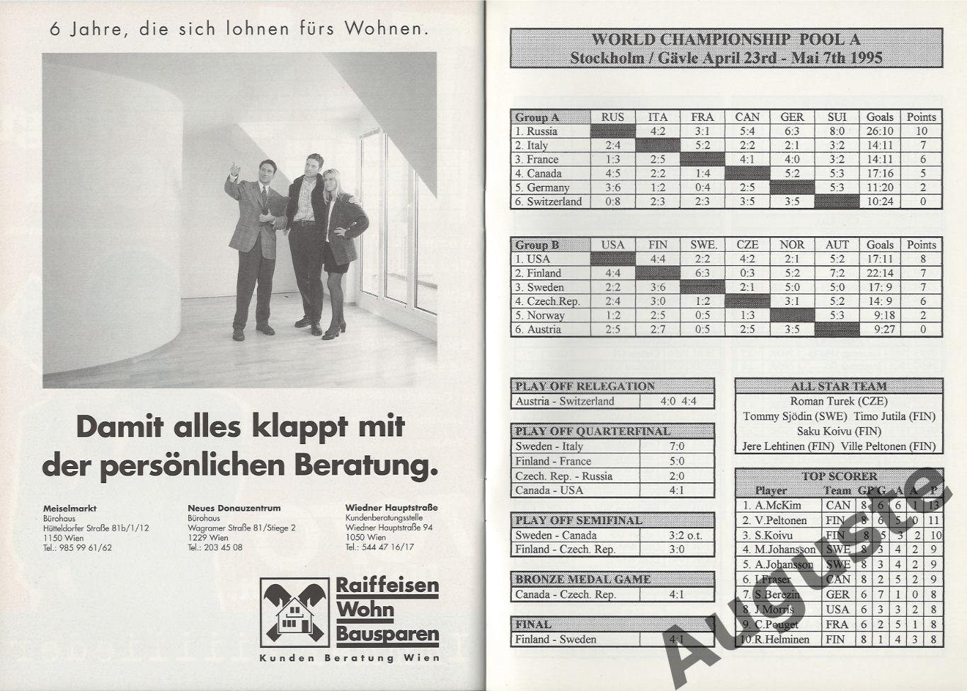 Медиа гайд. Сборная Австрии по хоккею. 1996 г. Media Guide. Austria 1996. 3