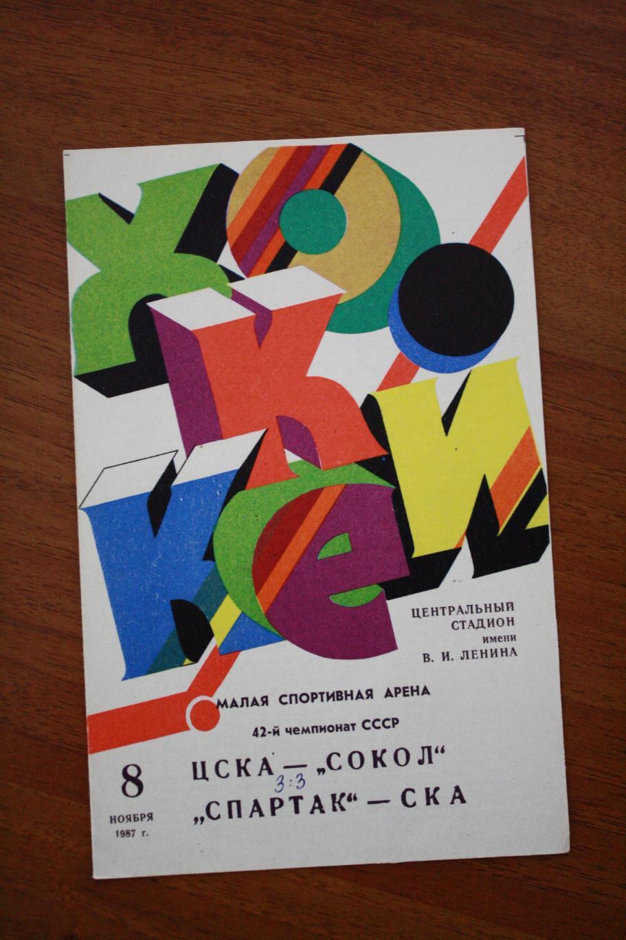 ЦСКА - Сокол, Спартак Москва - СКА - 08.11.1987 год