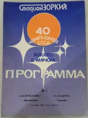 Зоркий Красногорск - Старт Горький. Сезон 1987/88