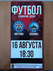 Программка на матч Муром - Олимп Химки 16.08.2019.