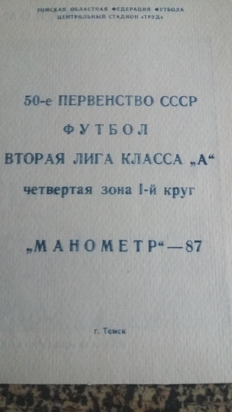 Буклет Манометр Томск. 1 круг. 1984.