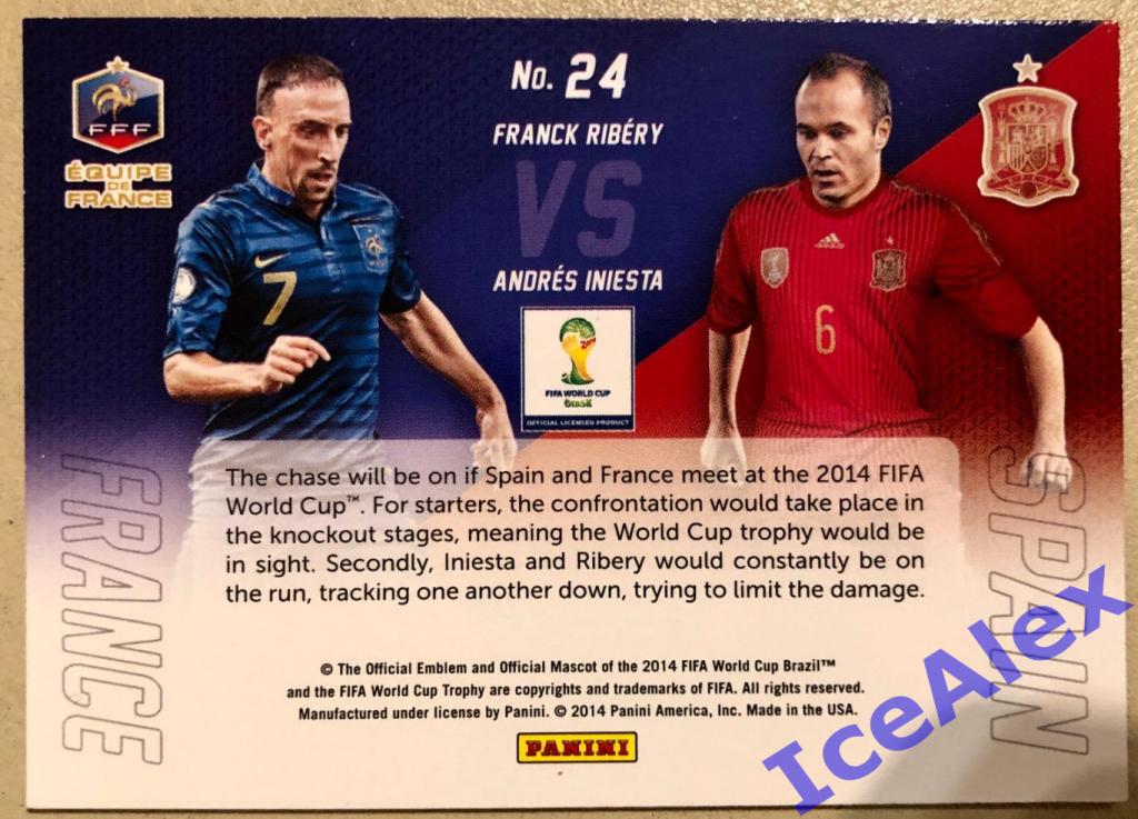2014 Panini Prizm World Cup Matchups #4 Andres Iniesta / Arjen Robben 1