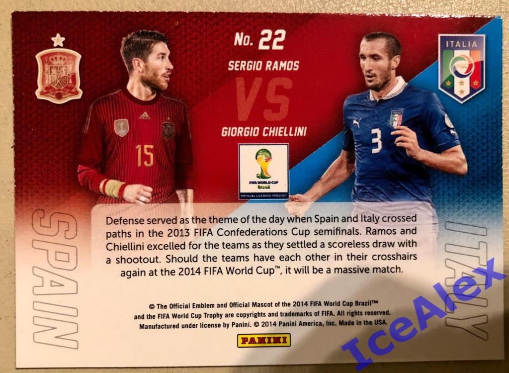 2014 Panini Prizm World Cup Matchups #22 Giorgio Chiellini/ Sergio Ramos 1