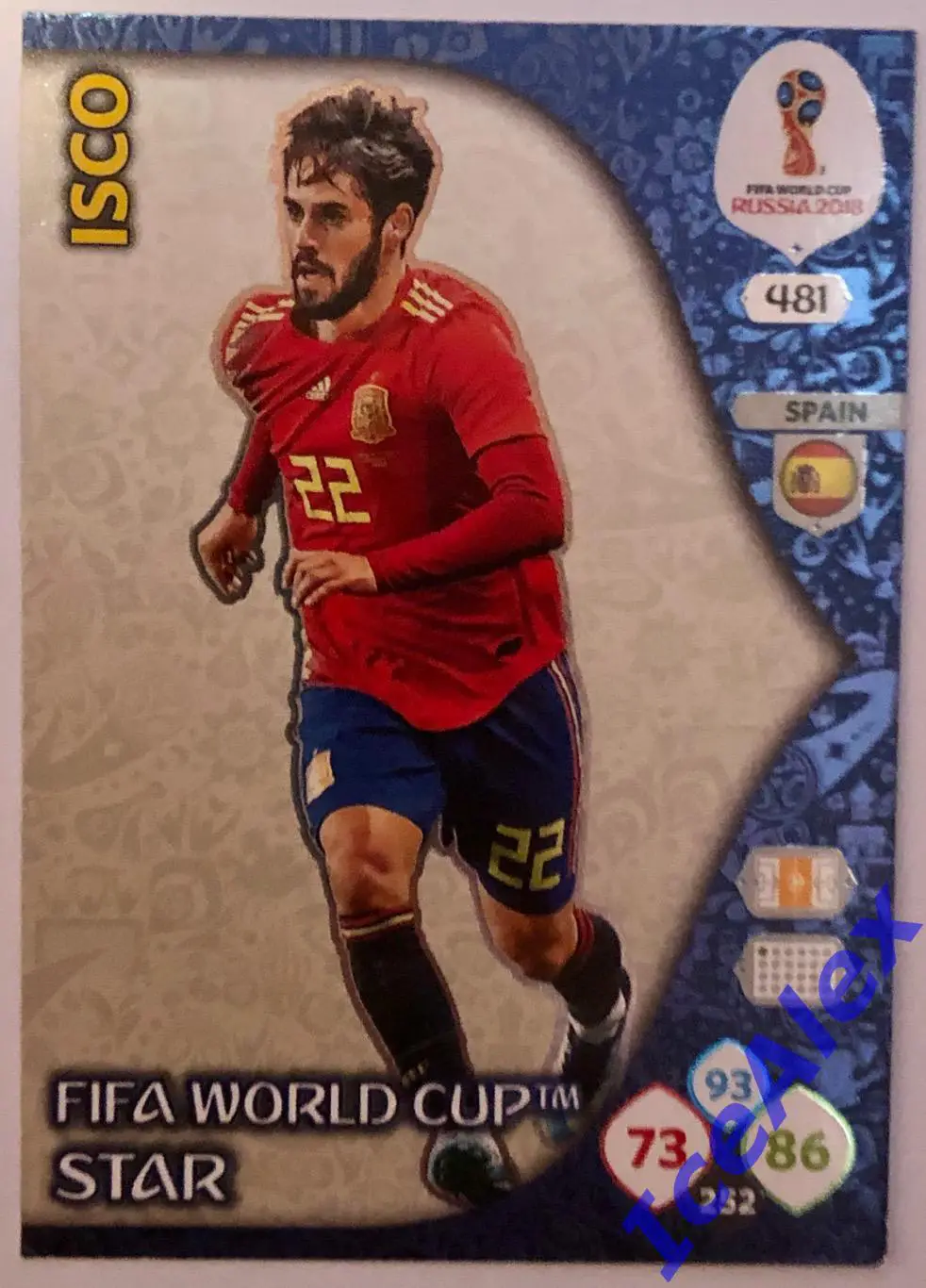 2018 Panini Adrenalyn XL WC 2018, #481, FIFA World Cup Star, Isco 1