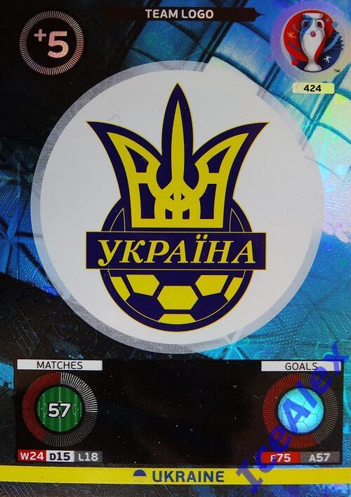 2016 Panini Euro Adrenalyn XL, #424, логотип сборной Украины