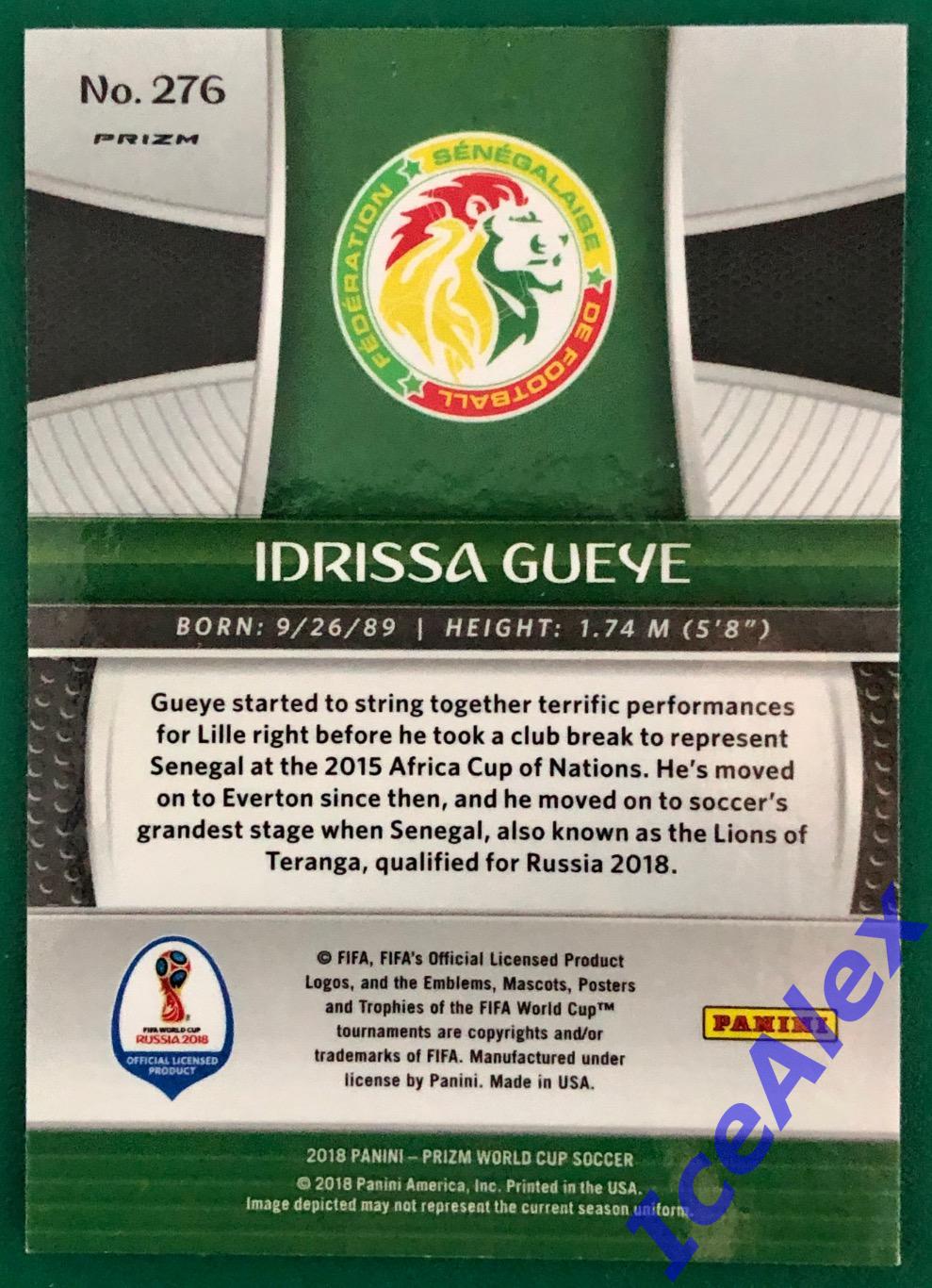2018 Panini Prizm World Cup, #276RBW, Idrissa Gueye, Senegal 1