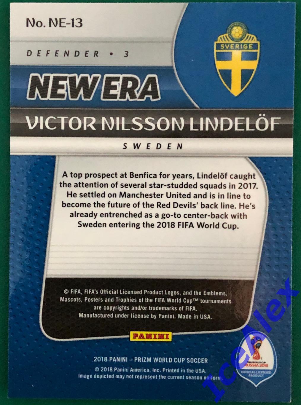 2018 Panini Prizm World Cup, New Era, #NE-13, Victor Nilsson Lindelof, Sweden 1