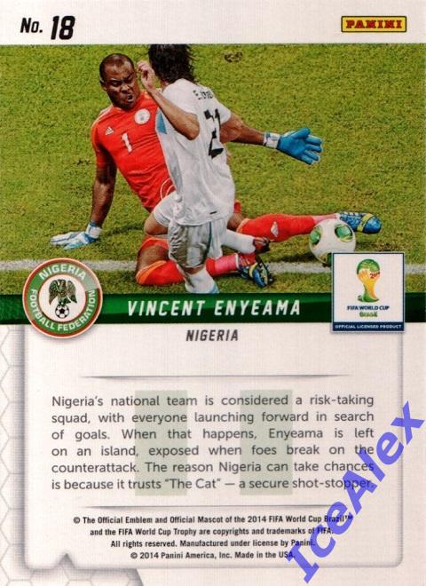 2014 Panini Prizm World Cup, Guardians, #18 Vincent Enyeama, base 1