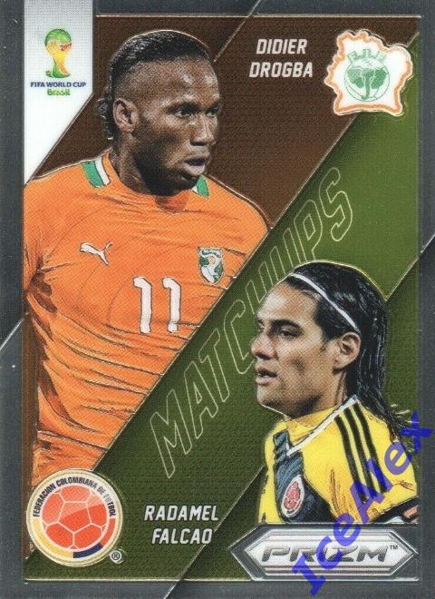 2014 Panini Prizm World Cup, WCM, #5 Didier Drogba / Radamel Falcao, base