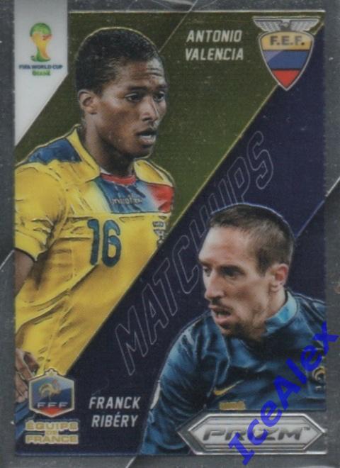 2014 Panini Prizm World Cup, WCM, #11 Antonio Valencia / Franck Ribery, base
