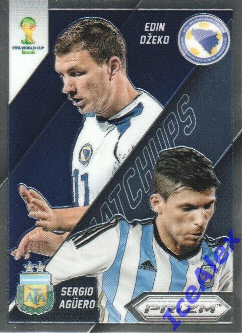 2014 Panini Prizm World Cup, WCM, #12 Sergio Aguero / Edin Dzeko, base