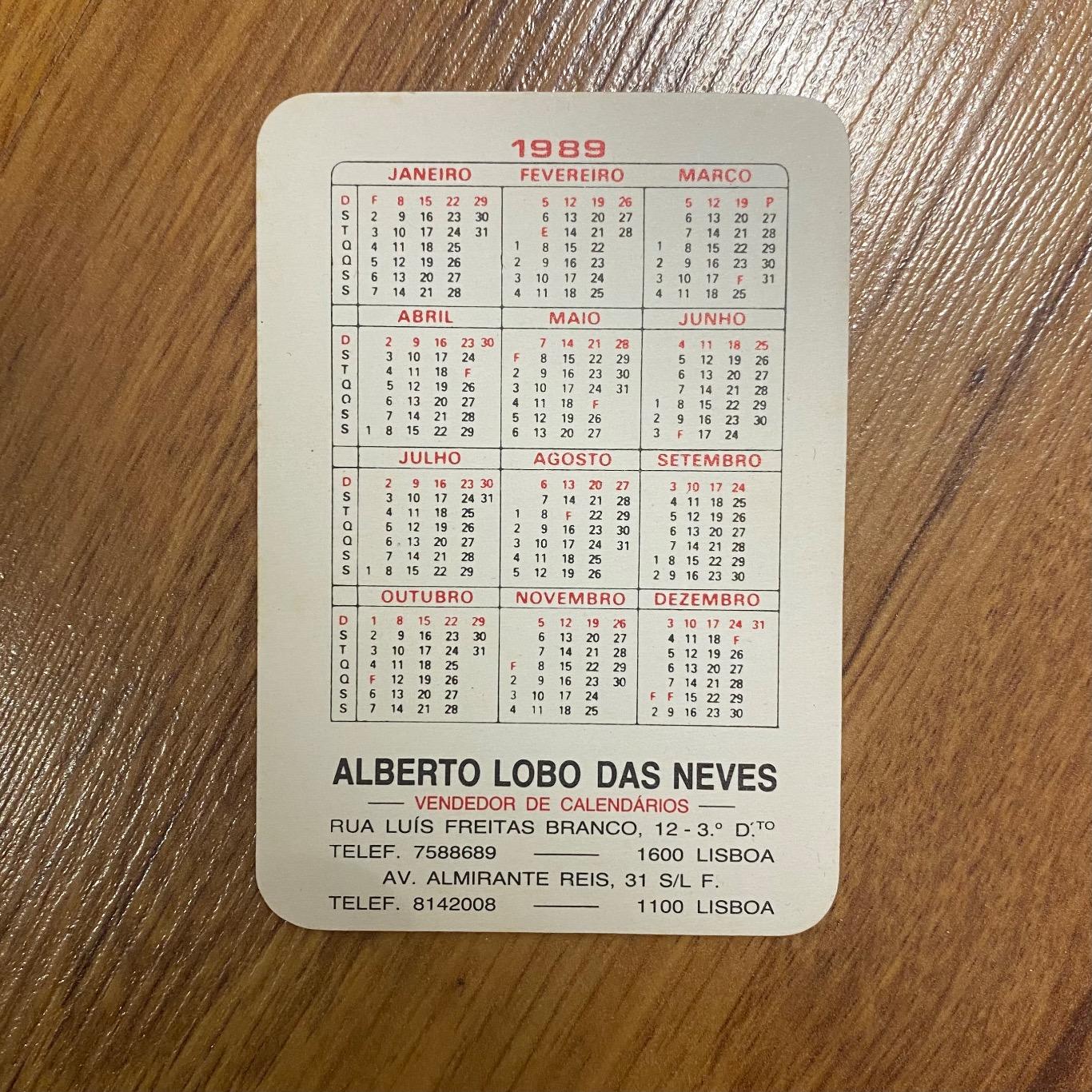 Набор календарей Португалия 1989 год Воздушный шар 6