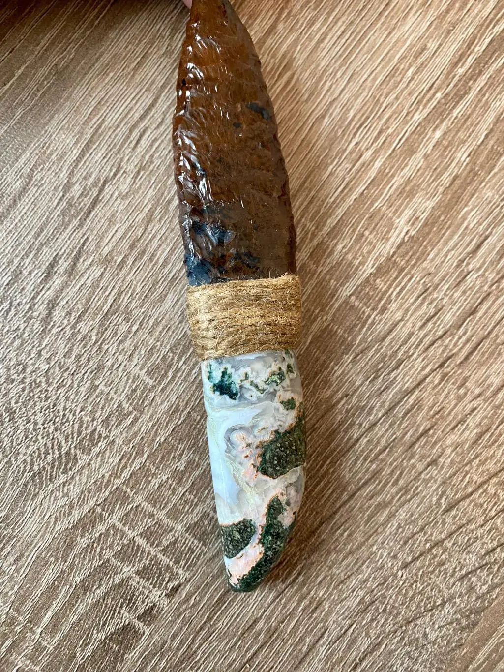 Нож из натуральных камней. Обсидиан, агат Армения 2