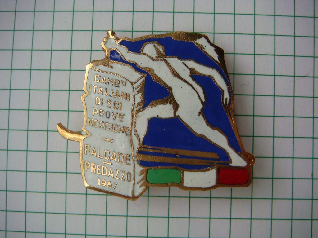 Знак Чемпионат Италии 1967г Лыжи эмаль.