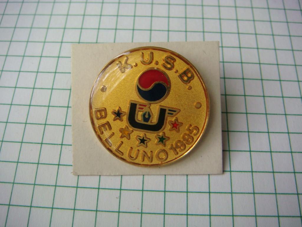 Универсиада Эдмонтон 1985г Беллуно Италия значок Кореиской делегации.