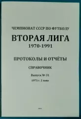 справочник Вторая лига 1975 (2 зона)