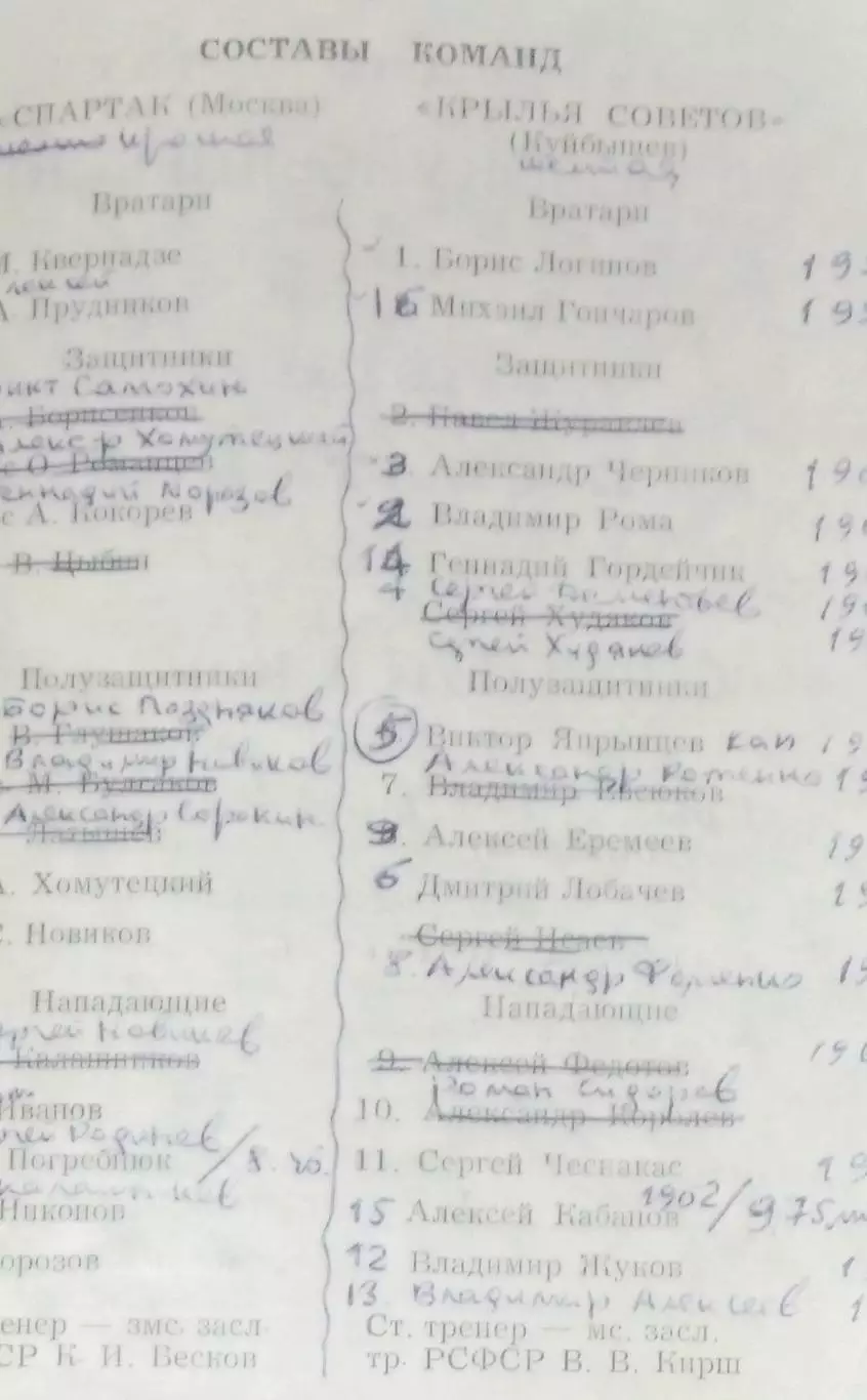 Крылья Советов - Спартак Москва - 1979 дубль 1