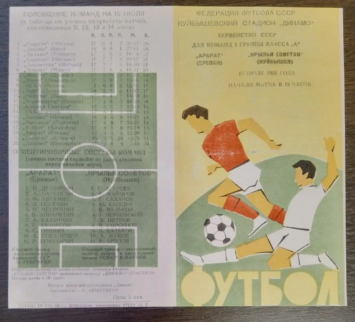 Крылья Советов - Арарат Ереван - 1968