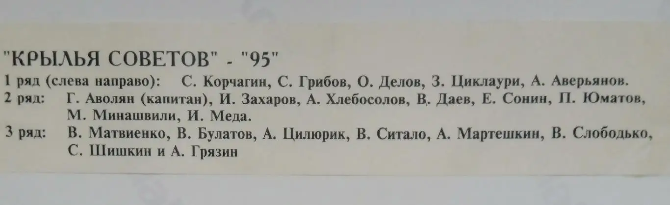 Фото: Крылья Советов Самара - 1995 1