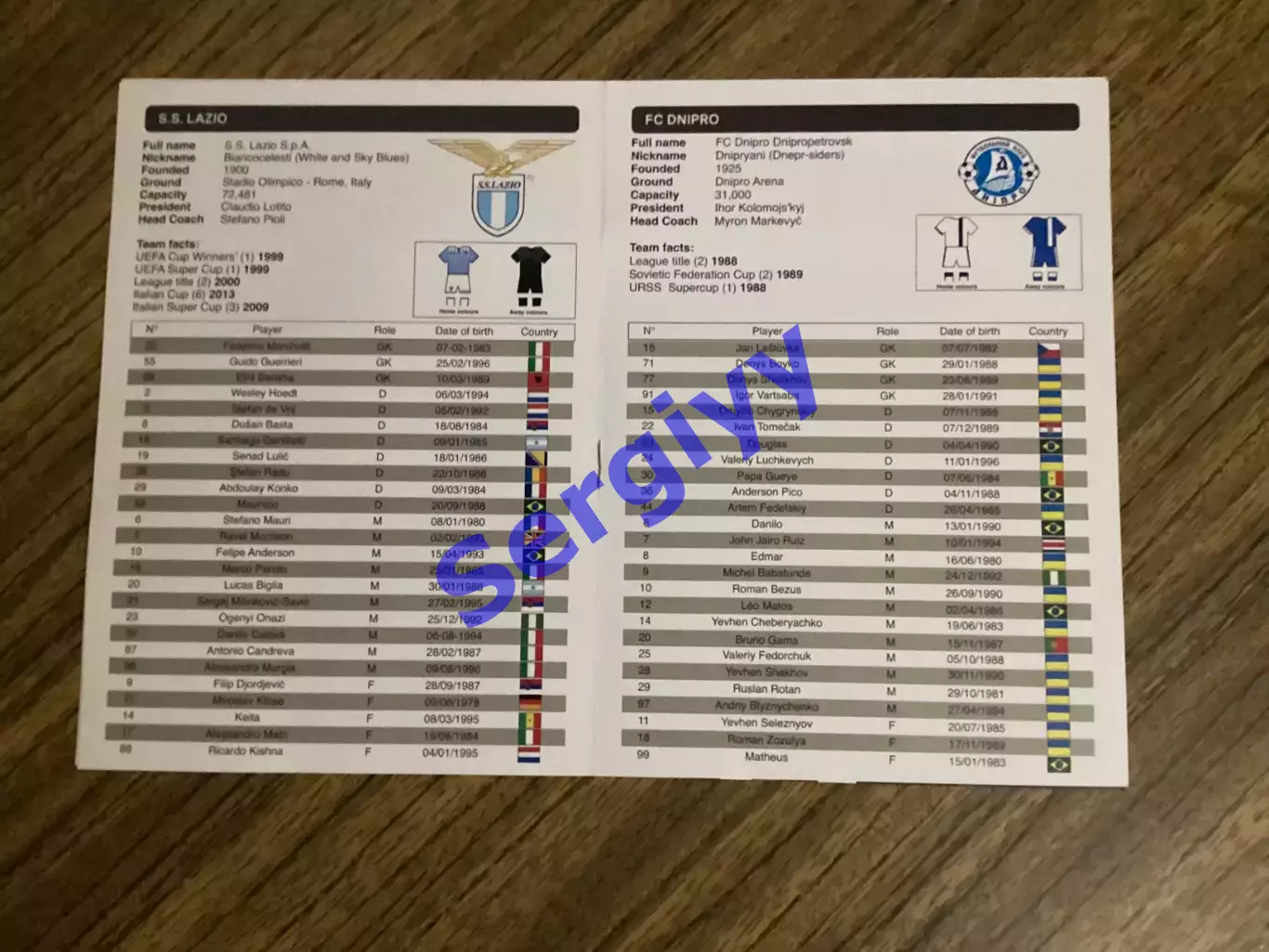 Лаціо Рим Італія - Дніпро Дніпропетровськ 2015 1