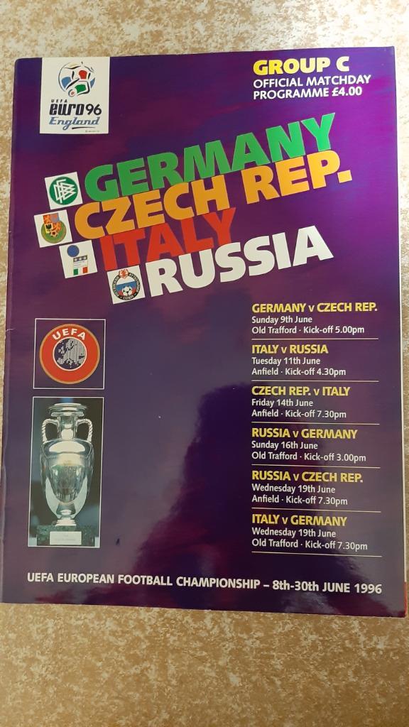 Европейский футбольный чемпионат 8-30 Июня 1996(группа с участием России)