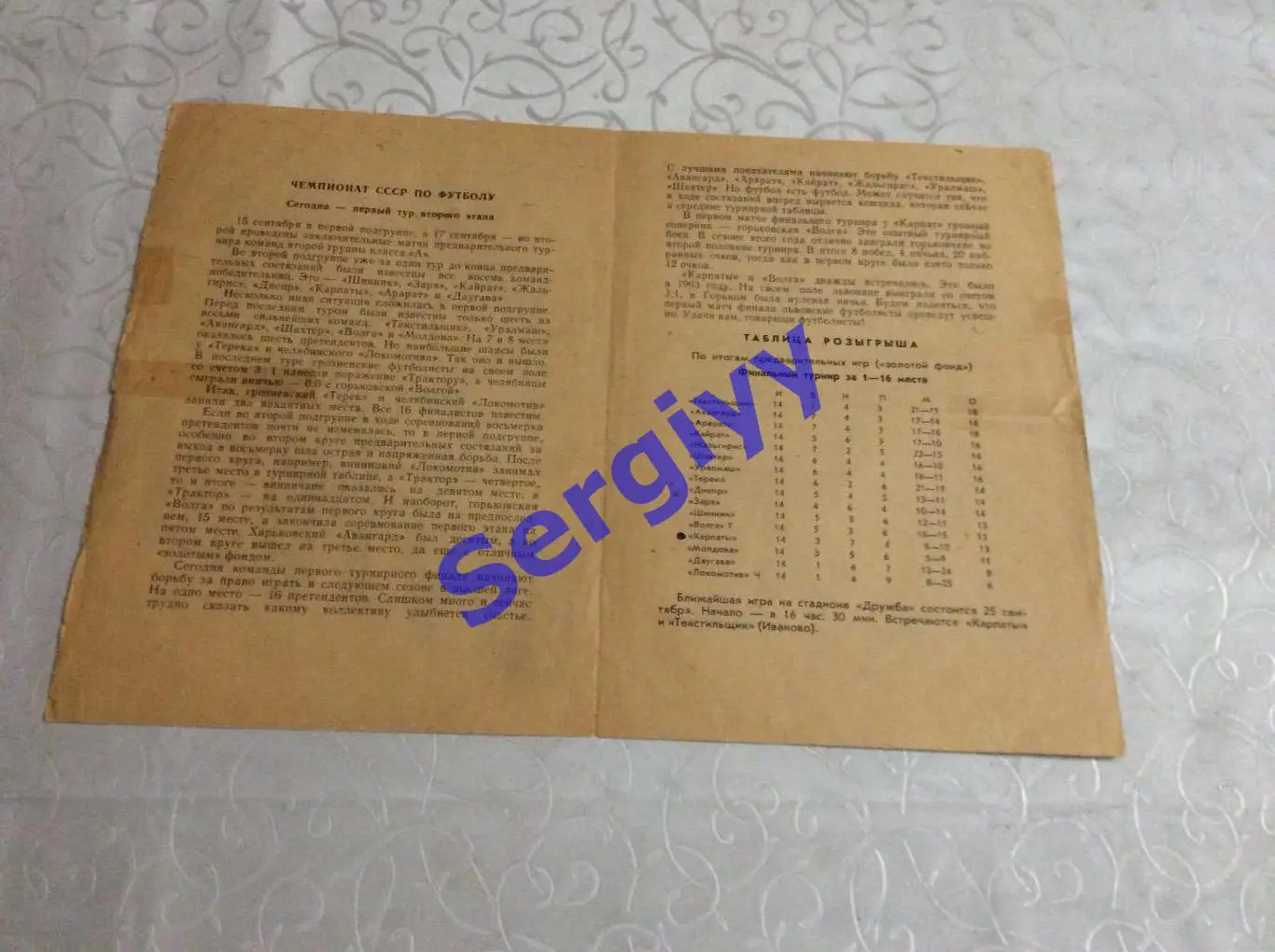 Карпати Львів- Волга Горький 21.09.1965 1