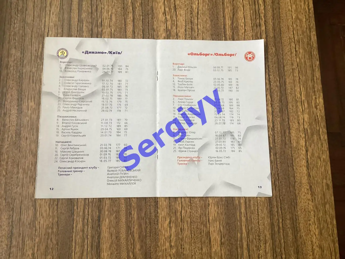 Динамо Київ - Ольборг Данія 1999 2