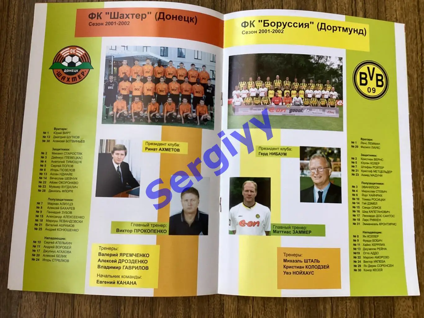 Шахтар Донецьк - Борусія Німеччина 2001 2