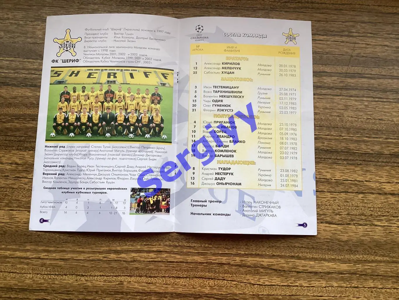 Шериф Тирасполь Молдова - Шахтар Донецьк 2003 ЛЧ 1