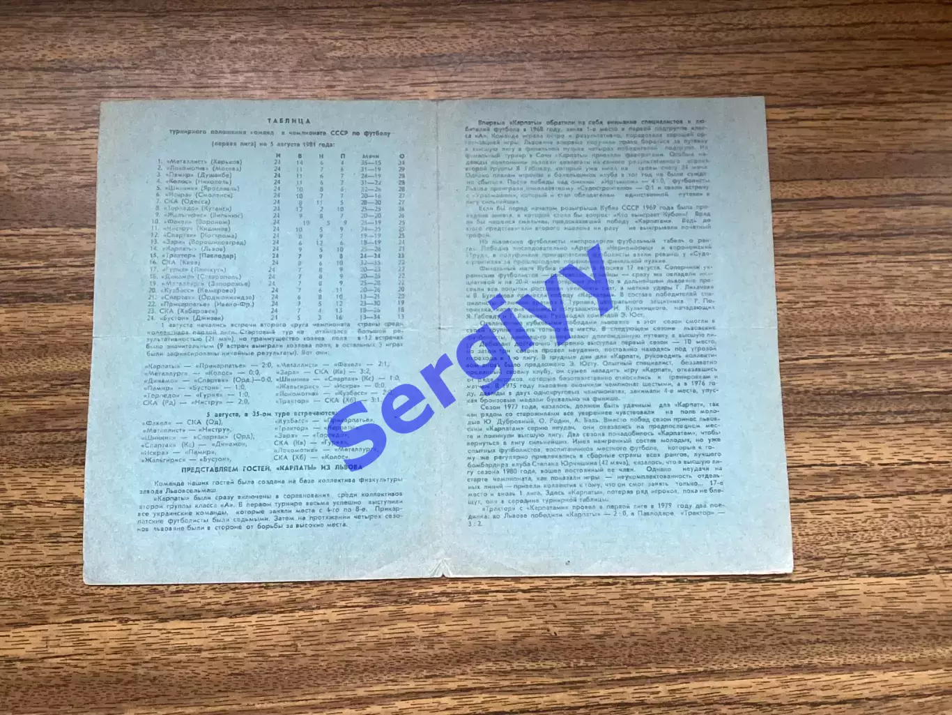 Трактор Павлодар - Карпати Львів 1981 1