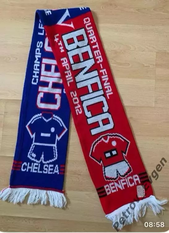 Шарф Челси-Бенфика еврокубок.