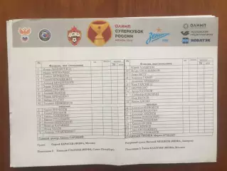 Суперкубок ЦСКА - Зенит 2016