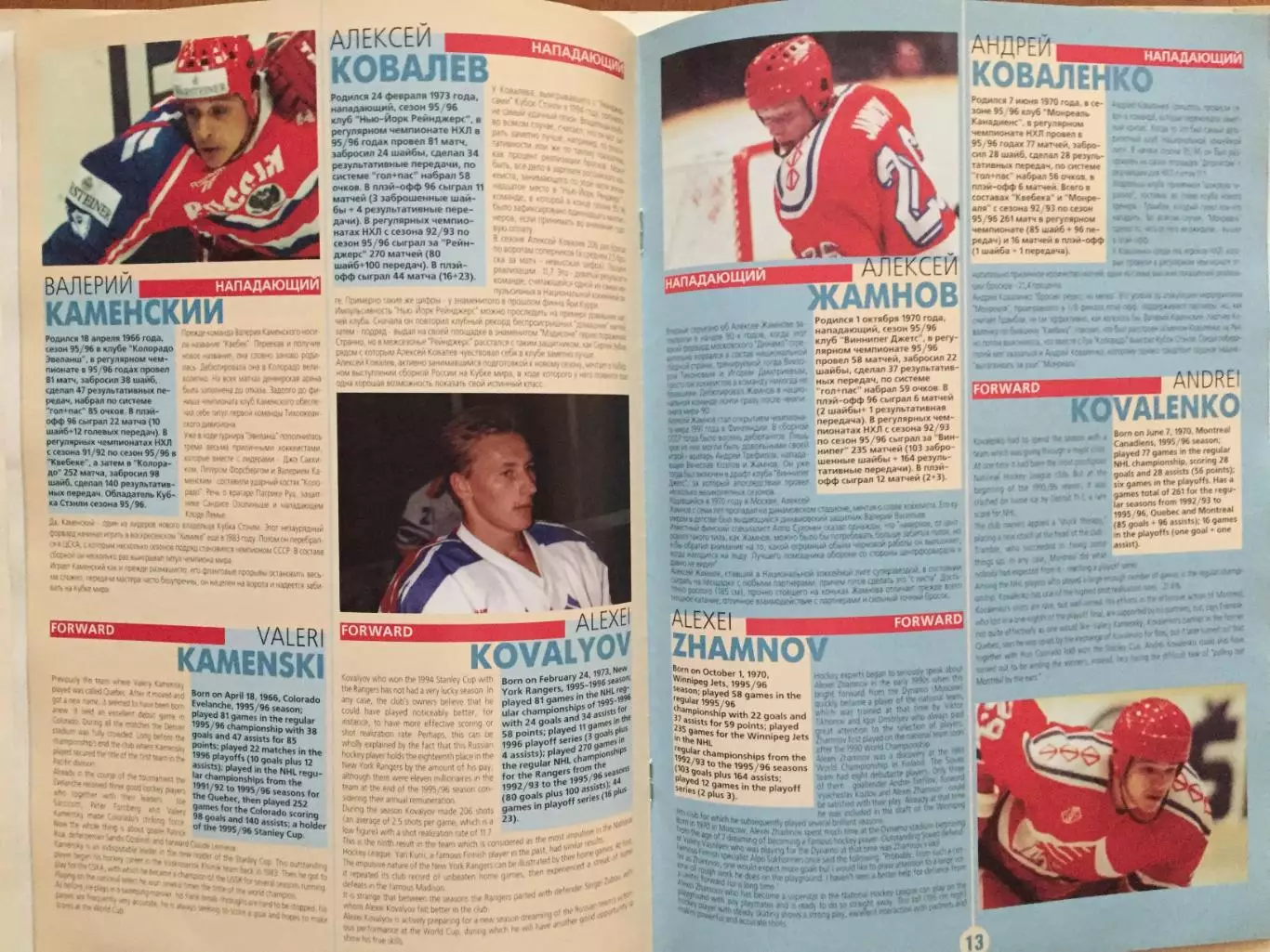 Кубок Канады 1996 сб.России гайд,хэндбук 1