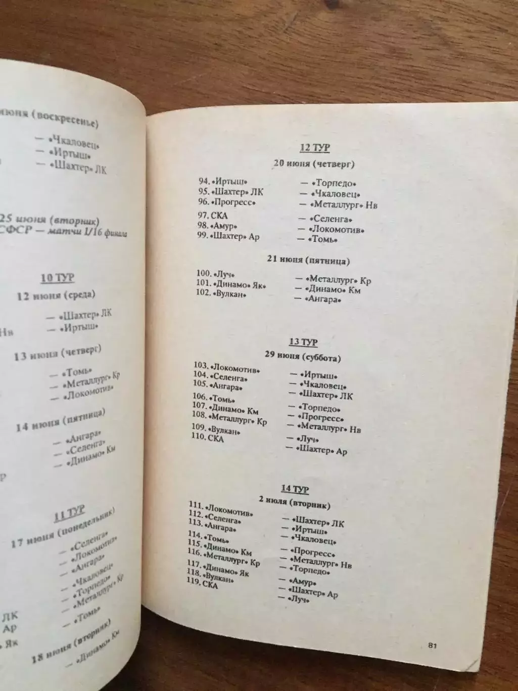 Дополнение к Регламенту соревнований по футболу 1991-1992 2
