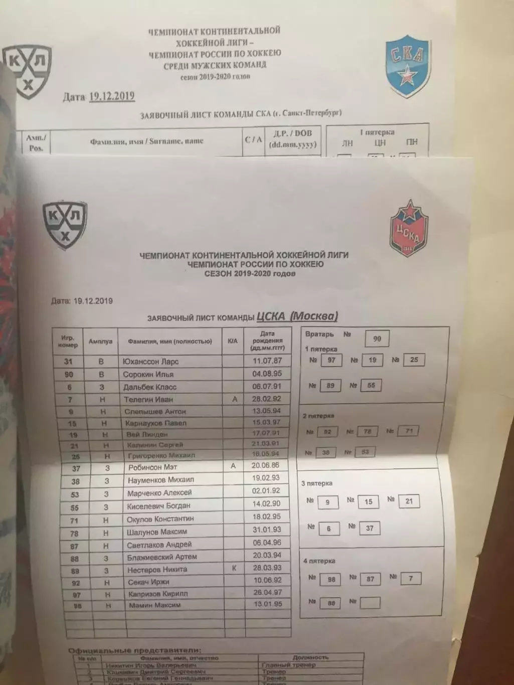 СКА - Северсталь,ЦСКА,Металлург Магнитогорск 17,19,22.12.2019 русская классика 1