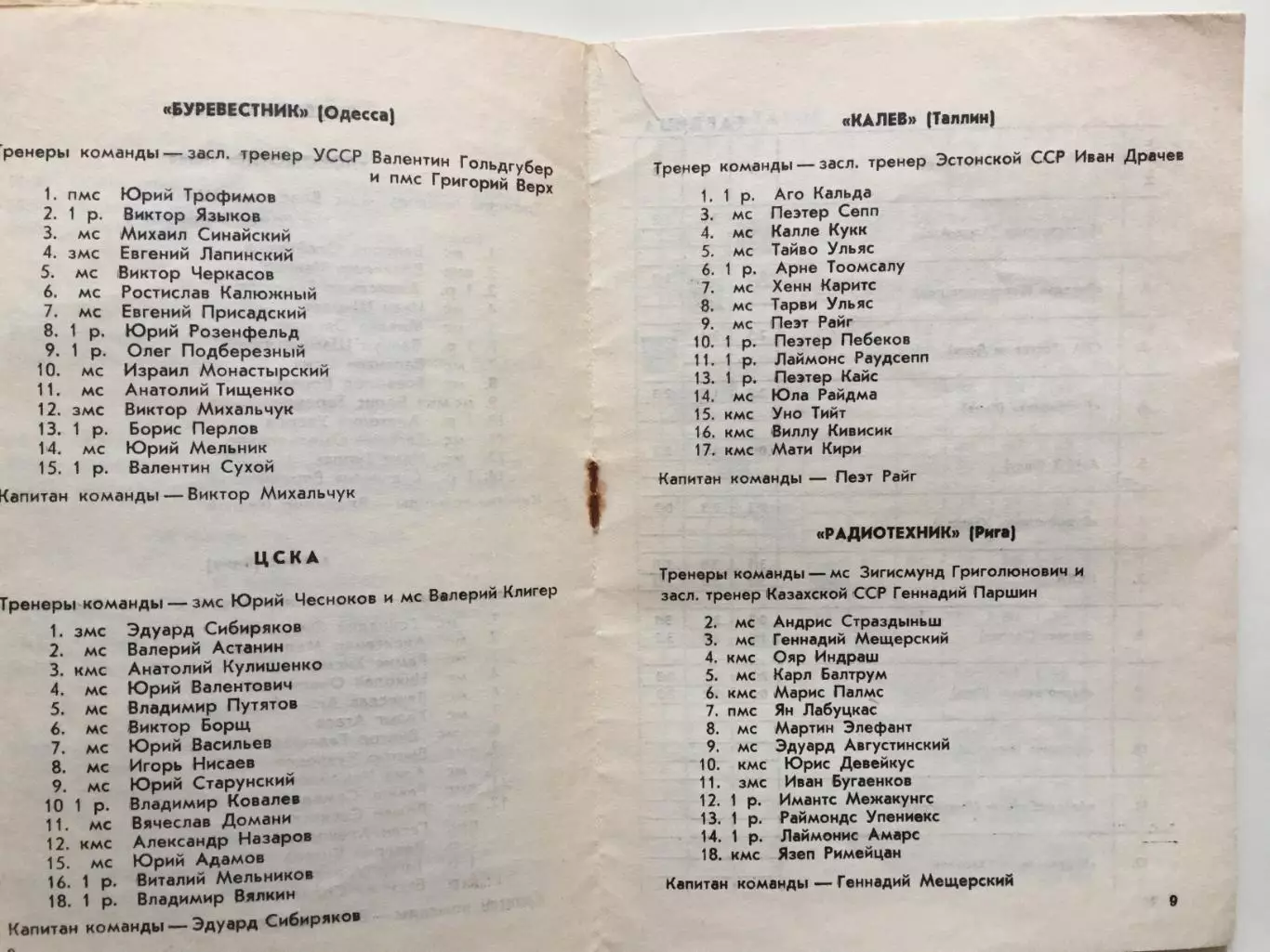 Волейбол Чемпионат СССР ЦСКА,Рига,Киев 27.01 - 02.02.1970 2