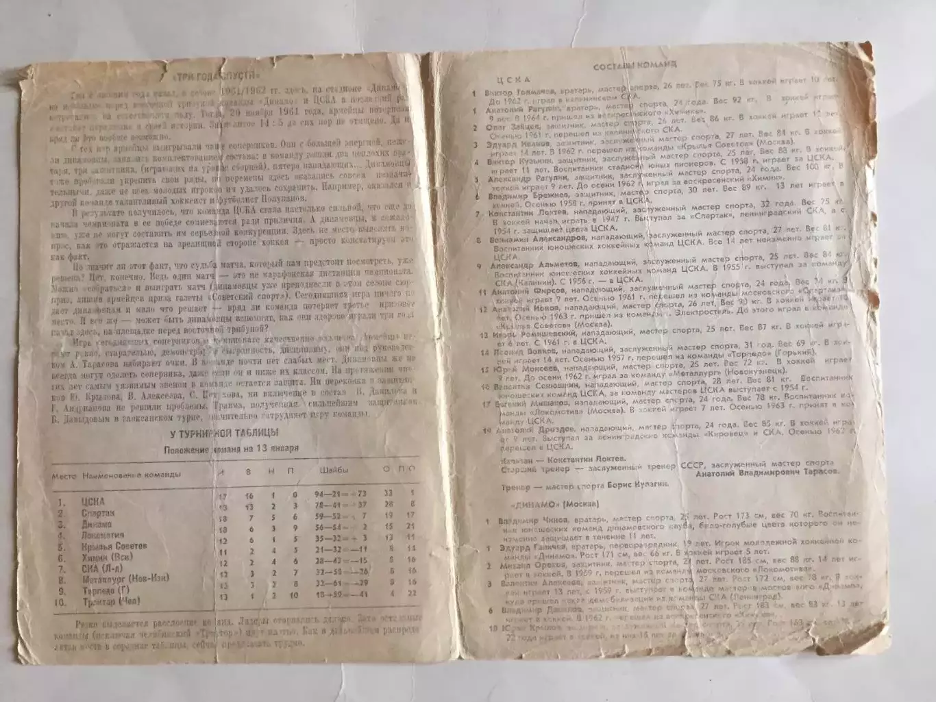 Хоккей Динамо Москва - ЦСКА 14.01.1965 1