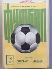 Кубок УЕФА Спартак - Вележ(Югославия) 18.09.1974
