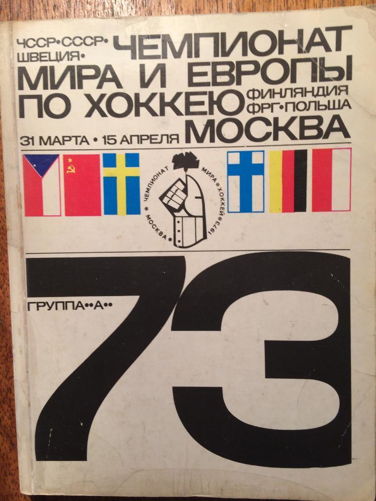 Хоккей Чемпионат мира 1973 г. Справочник ФиС