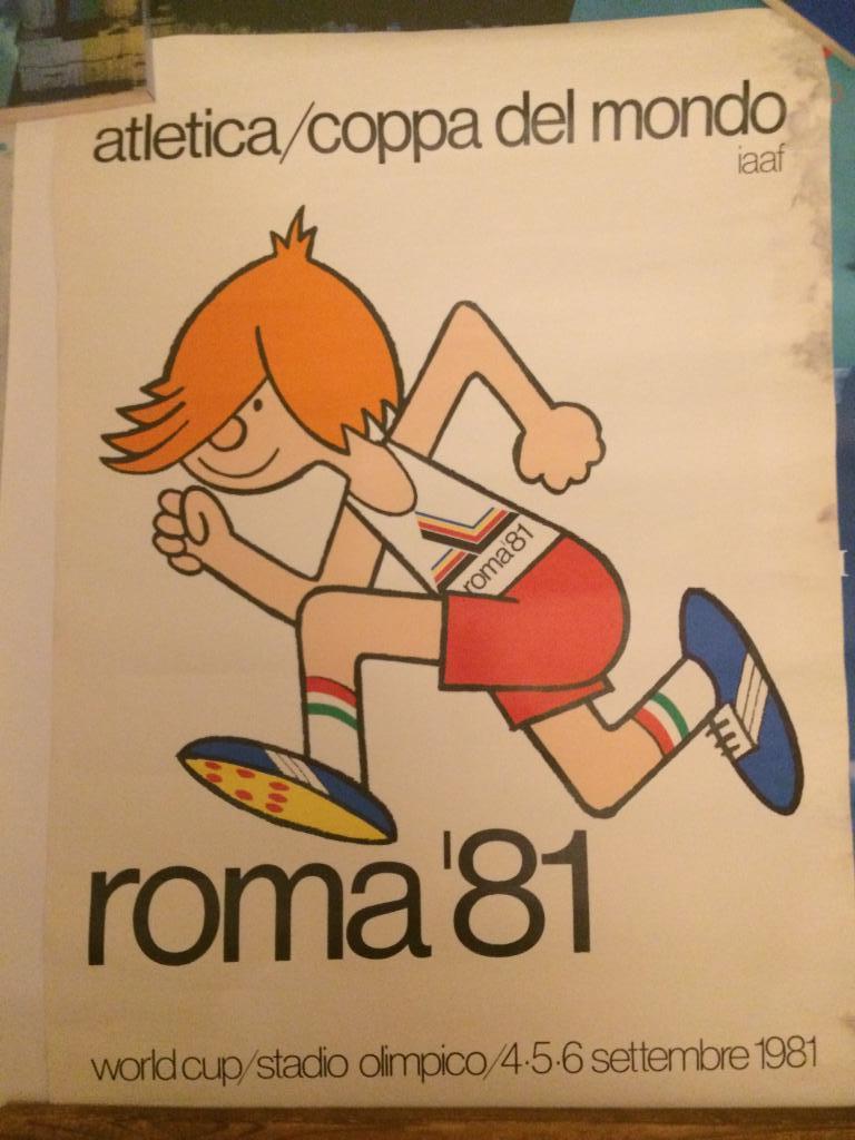 Плакат легкая атлетика Кубок мира 1981 Рим