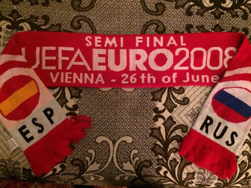 Евро-2008 Россия-Испания матчевый шарф 26.06.2008 официальная продукция. 1