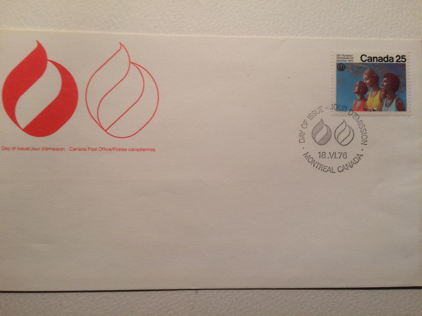 Олимпиада-1976 конверт гашение Монреаль-76