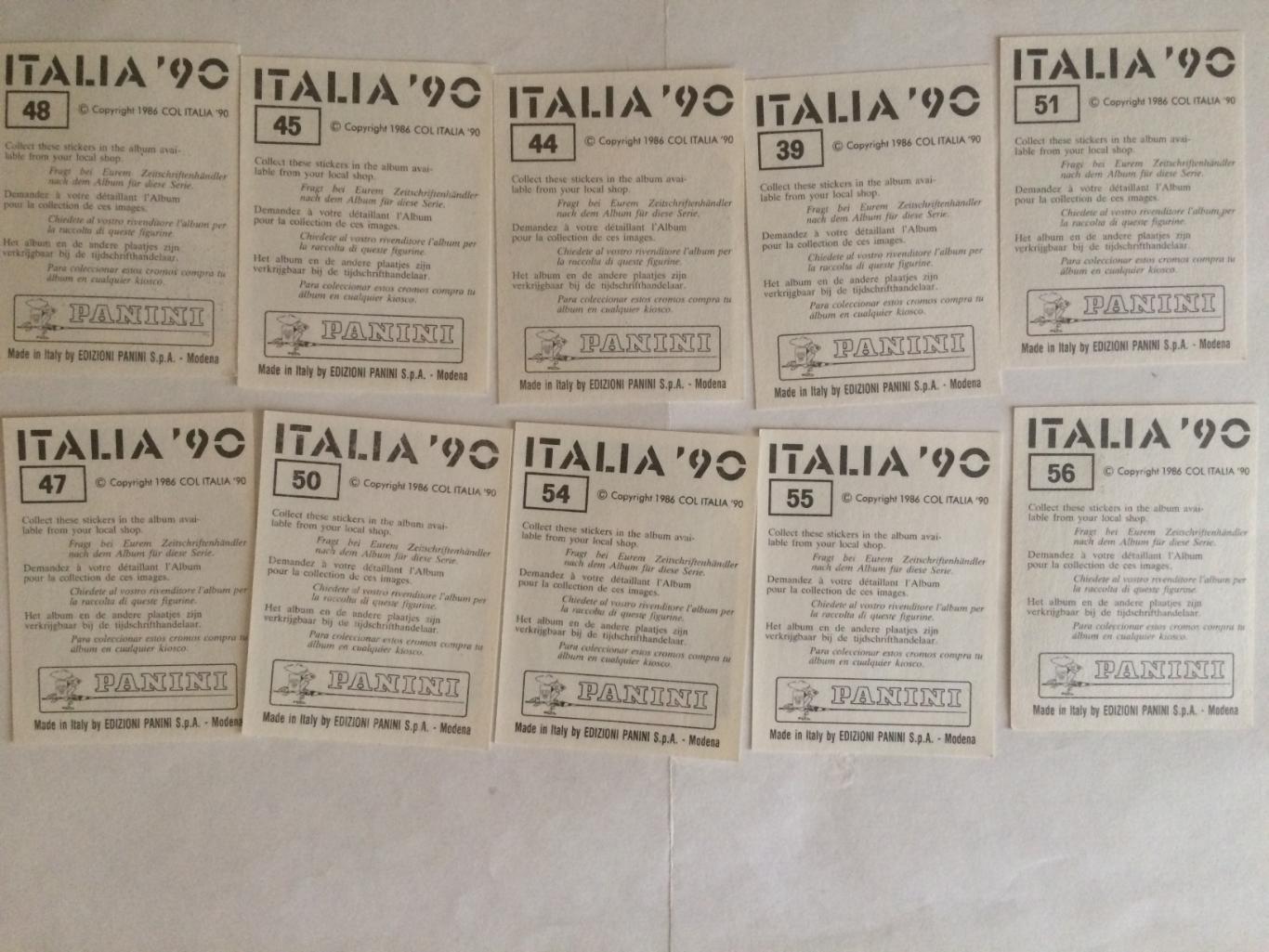 Наклейка Панини сборная Италии Италия-1990 1