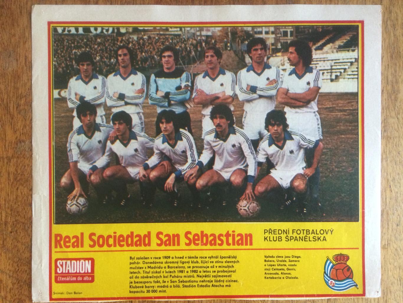 Постер.Реал Сосьедад, журнал Стадион 80-е