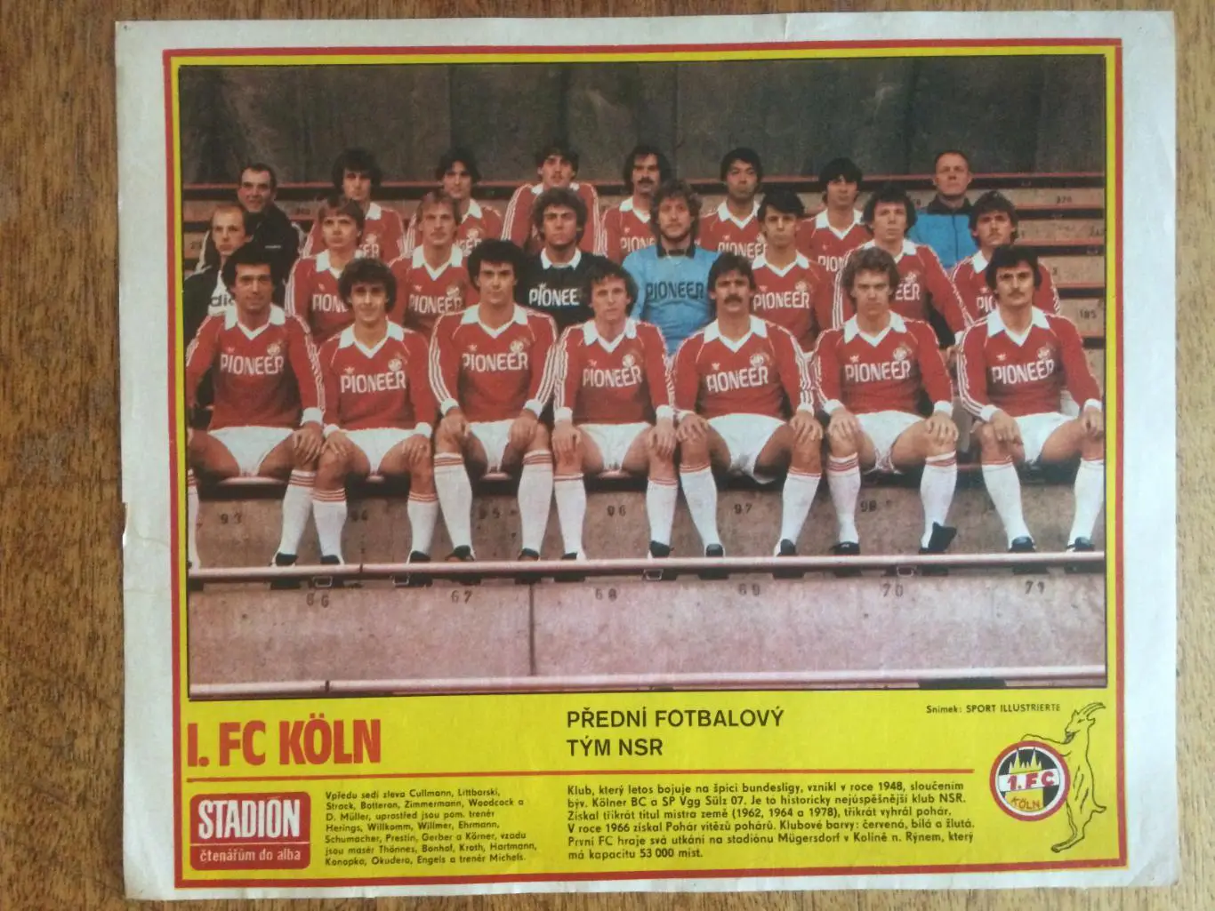 Постер.Кельн ФРГ(Германия), журнал Стадион