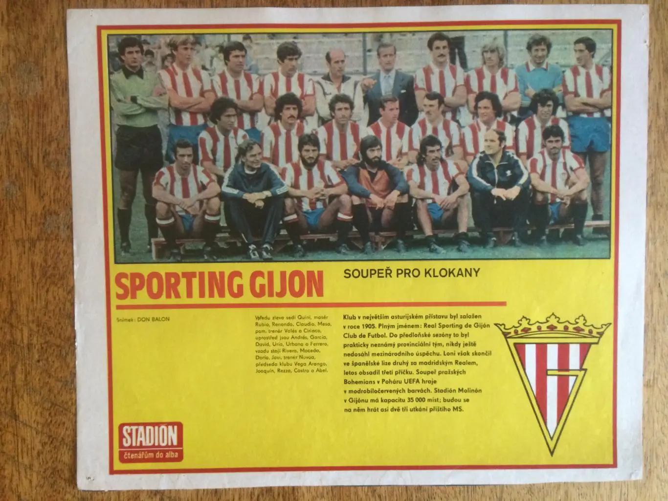 Постер.Спортинг Хихон(Испания), журнал Стадион