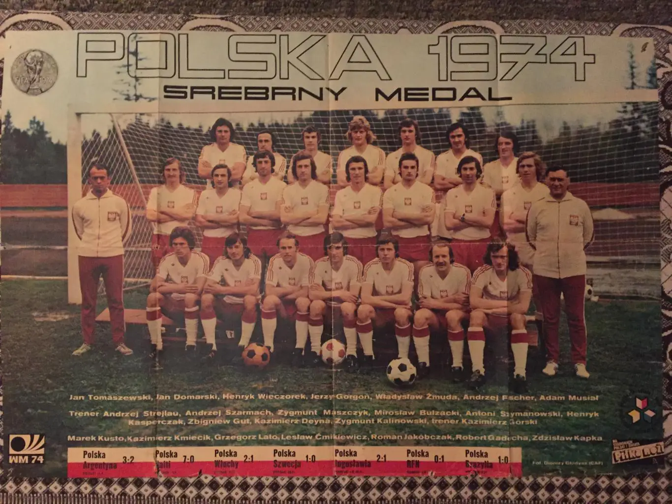 Плакат. футбол Сб.Польша призер ЧМ -1974