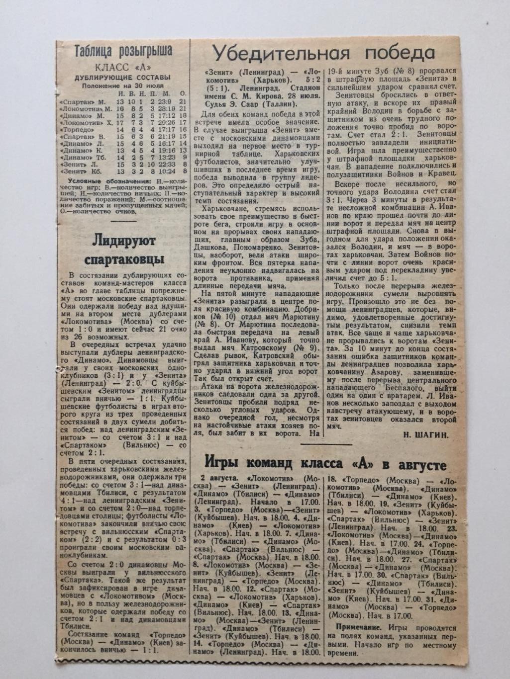 Чемпионат СССР Зенит Ленинград - Локомотив Харьков 1953